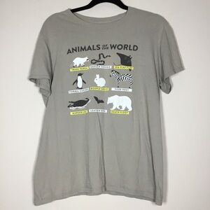 Hilarious animals of the world grey tee nope rope booped snoot murder log sz M